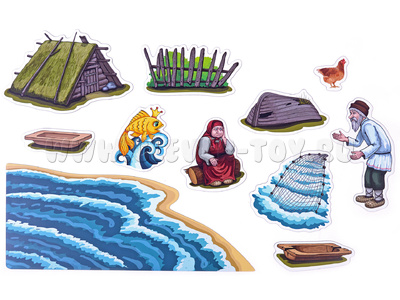 Набор магнитных карточек Сказка о рыбаке и рыбке