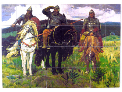 Набор магнитных карточек "Богатыри" (Виктор Васнецов) (для работы на классной доске)