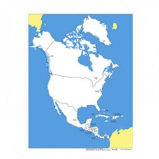 Контурная карта Северной Америки - столицы