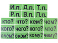 Набор магнитных карточек "Падежи" (фон зелёный) 18 карточек*