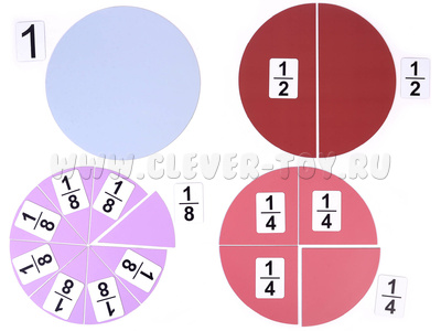 Набор магнитных карточек "Доли и дроби - 1"