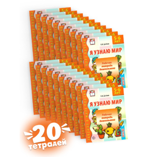 Набор рабочих тетрадей 20 шт. Я узнаю мир 5-6 лет ФГОС ДО Ч/Б