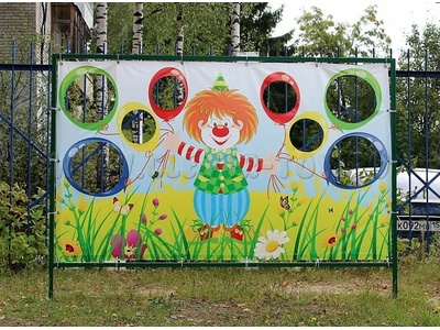 Баннер для метания «Клоун» 1,2*2м с каркасом